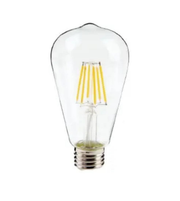 Clear LED light bulb on a white background