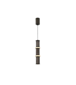 Modern pendant light with cylindrical design on a white background