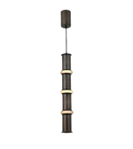 Modern pendant light with cylindrical design on a white background
