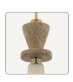 Pendant light fixture with cork-like design on a white background