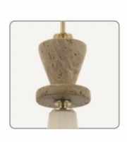 Pendant light fixture with cork-like design on a white background