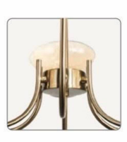 Decorative wall light fixture with gold accents on a white background