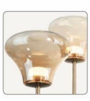 Two wall-mounted lamps with glass shades on a white background