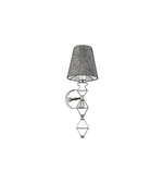 Wall-mounted lamp with a dark gray shade on a white background