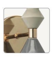 Decorative wall sconce with gold and gray design on a white background