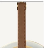 Leather strap suspension detail with stitched finish on pendant light