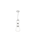 Modern pendant light with glass shades on a white background