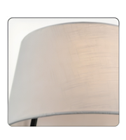Close-up of a beige lampshade with a white background