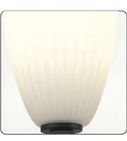 Close-up detail of the textured frosted glass shade showcasing its soft diffused lighting effect.