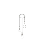 Line drawing of a modern pendant light fixture on a white background
