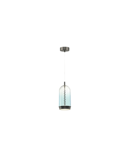Perfume bottle with a gold cap and white label on a white background