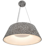 Gray textured pendant light on a white background