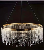 Chandelier with crystal accents on a black background