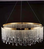 Chandelier with crystal accents on a black background