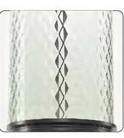 Decorative glass candle holder with geometric pattern