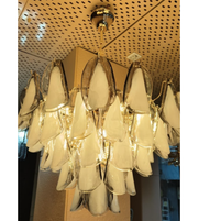 SMOKED PETAL GLASS CHANDELIER