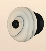 Modern circular marble-effect wall light with matte black center accent, providing soft ambient lighting for contemporary interiors.
