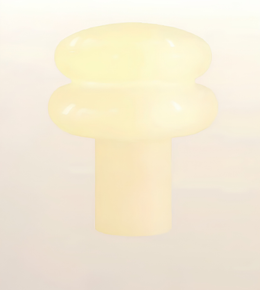 A pale cream-colored plastic or resin knob with a rounded, mushroom-like top and a cylindrical base, shown against a plain light background.