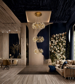 Luxurious interior design with modern furniture and decorative elements.