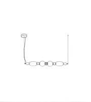 Line drawing of a necklace with beads on a white background