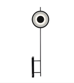 Minimalist LED floor lamp with circular light and slim metal stand