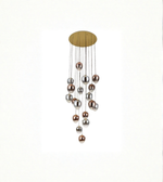 Decorative hanging mobile with spherical beads on a white background