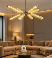 Elegant Daya Worldwide NOVA CLUSTER chandelier with multiple hanging glass orbs, modern lighting fixture for stylish interiors.