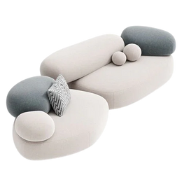 Daya Worldwide Cloud Curve modular sofa with soft fabric cushions and curved design, perfect for modern living room decor.